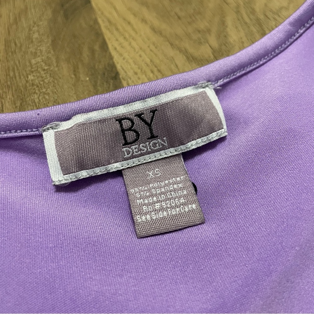 NWT By Design Purple Lavender V-Neck Ruffle Dress in Size XS - Picture 4 of 7